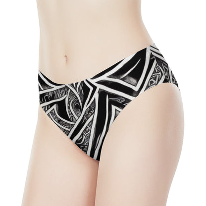 Black and White Polynesian Women's Bikini Briefs