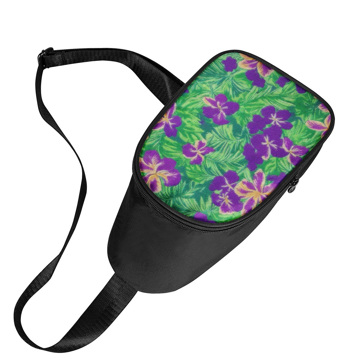 Blue Flag Iris on Green Chest Bags - Luxtrini, LLC