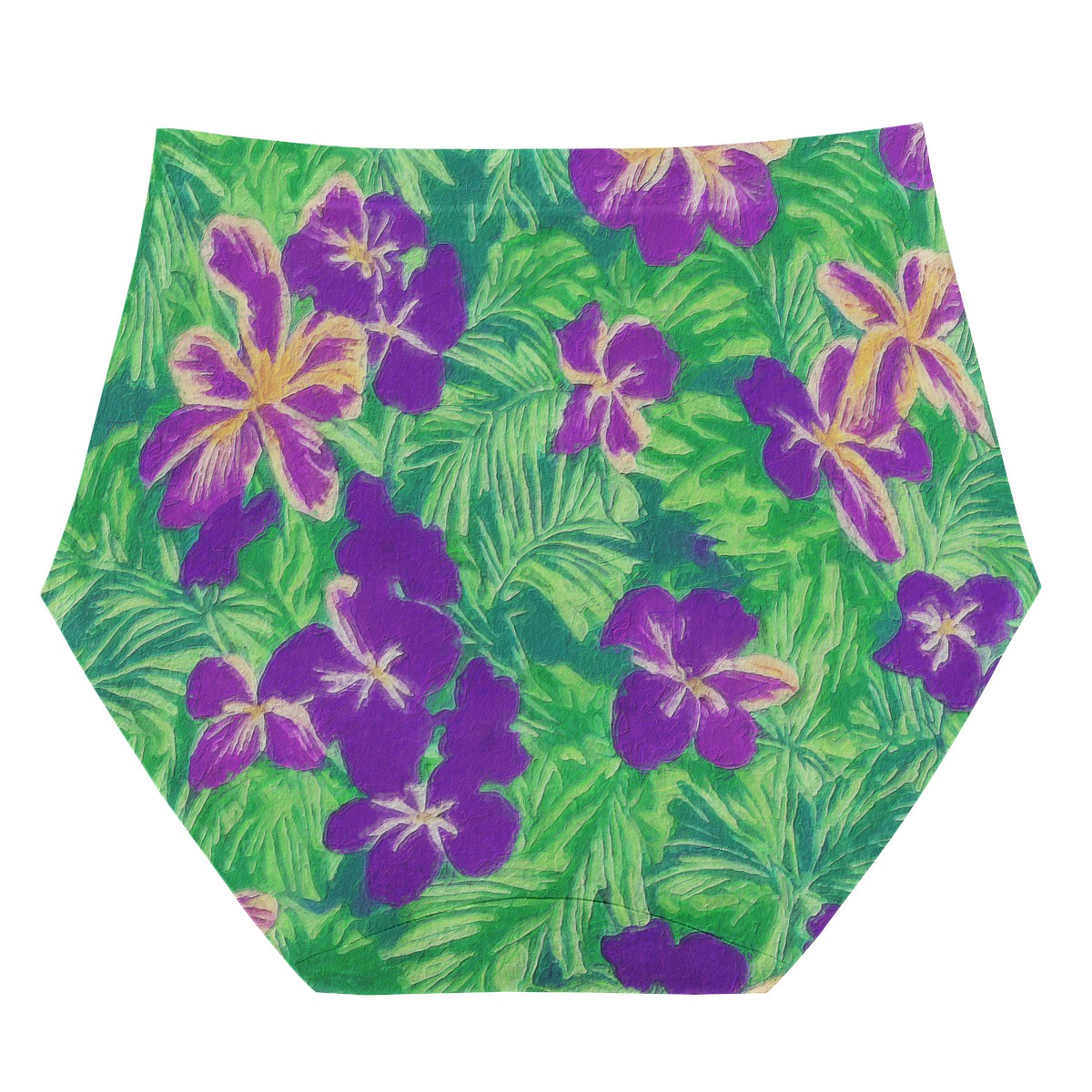 Blue Flag Iris on Green Women's High Waisted Briefs - Luxtrini, LLC