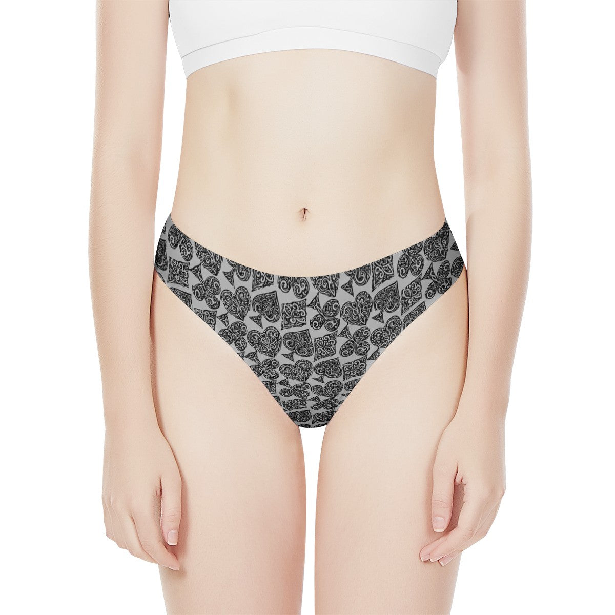 Poker Women's All Over Print Thongs - Luxtrini, LLC