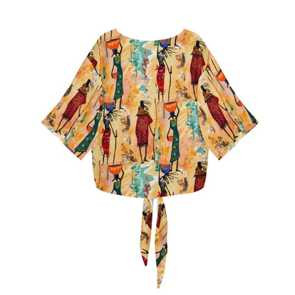 Tribal Women V-neck Streamers Blouse