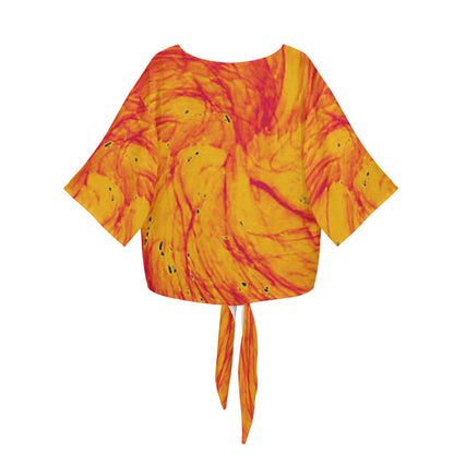 Pele's Fire Women V-neck Streamers Blouse