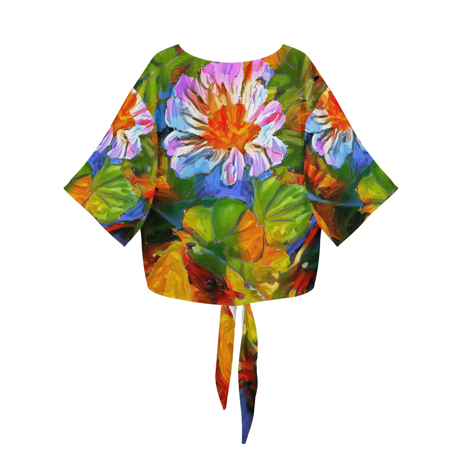 Petunia Flower Women V-neck Streamers Blouse