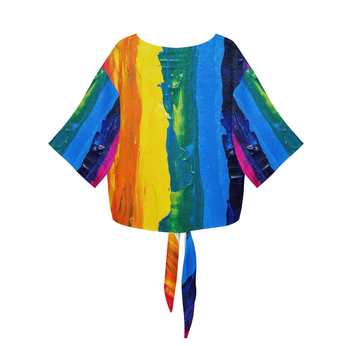 Rainbow Painting Women V-neck Streamers Blouse