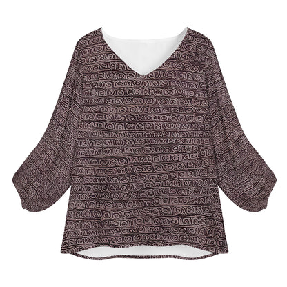 African Ethnic Mudcloth Women Long Sleeve Puff Sleeve Blouse Women