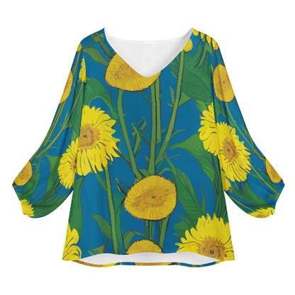 Sunflower Women Long Sleeve Puff Sleeve Blouse Women
