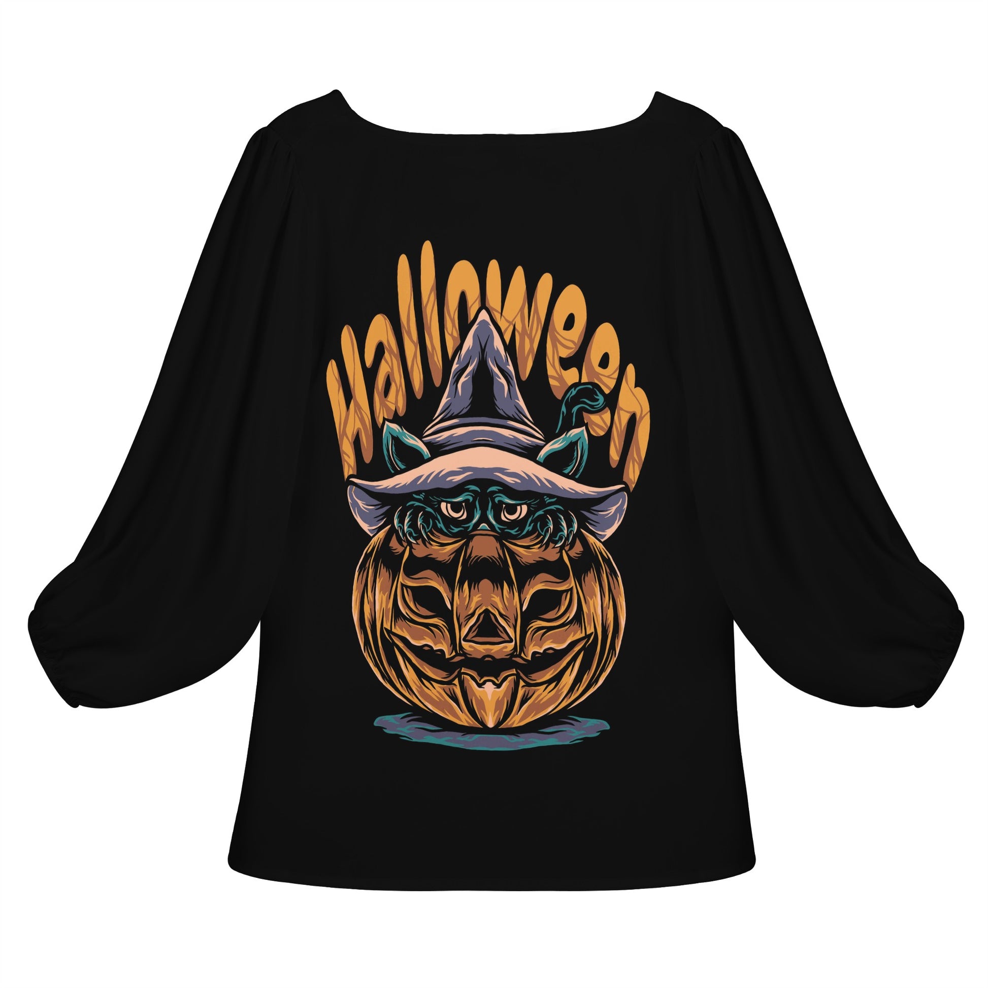 Halloween 2022 Women Long Sleeve Puff Sleeve Blouse - Luxtrini, LLC