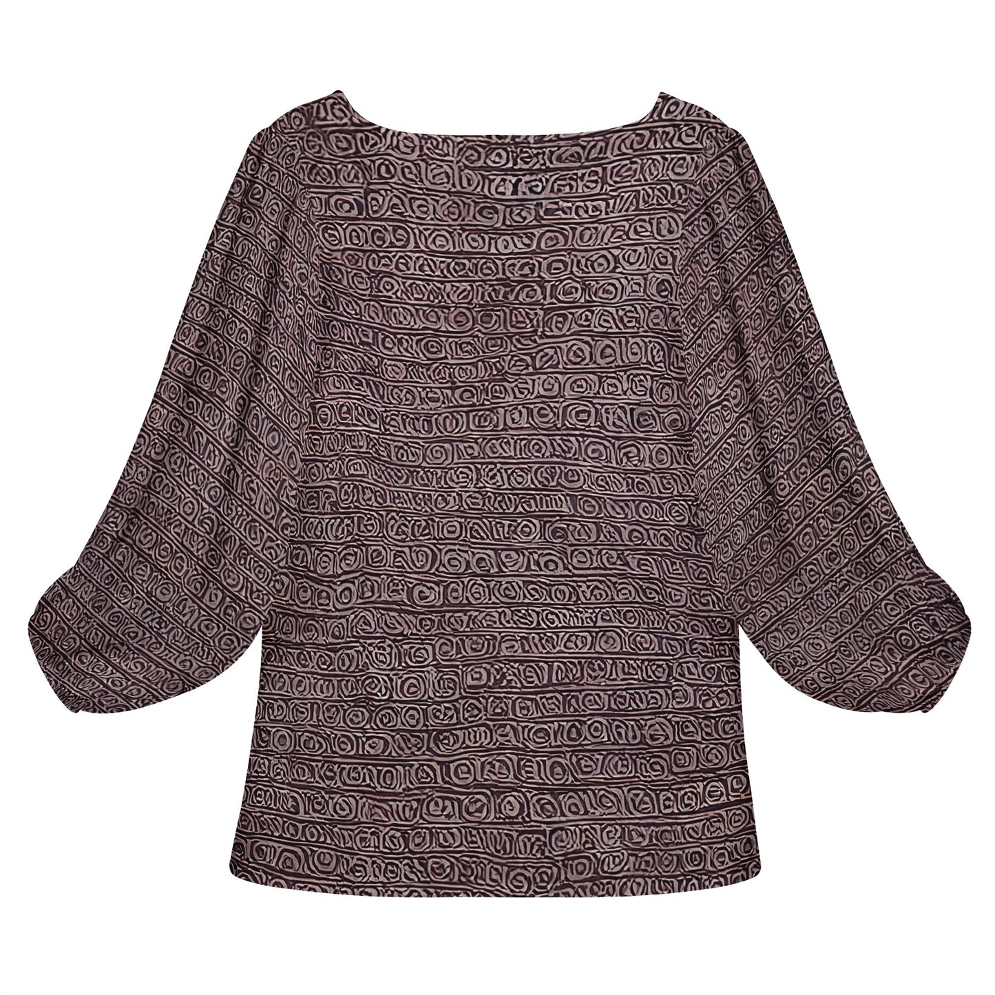 African Ethnic Mudcloth Women Long Sleeve Puff Sleeve Blouse