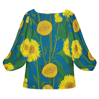 Sunflower Women Long Sleeve Puff Sleeve Blouse