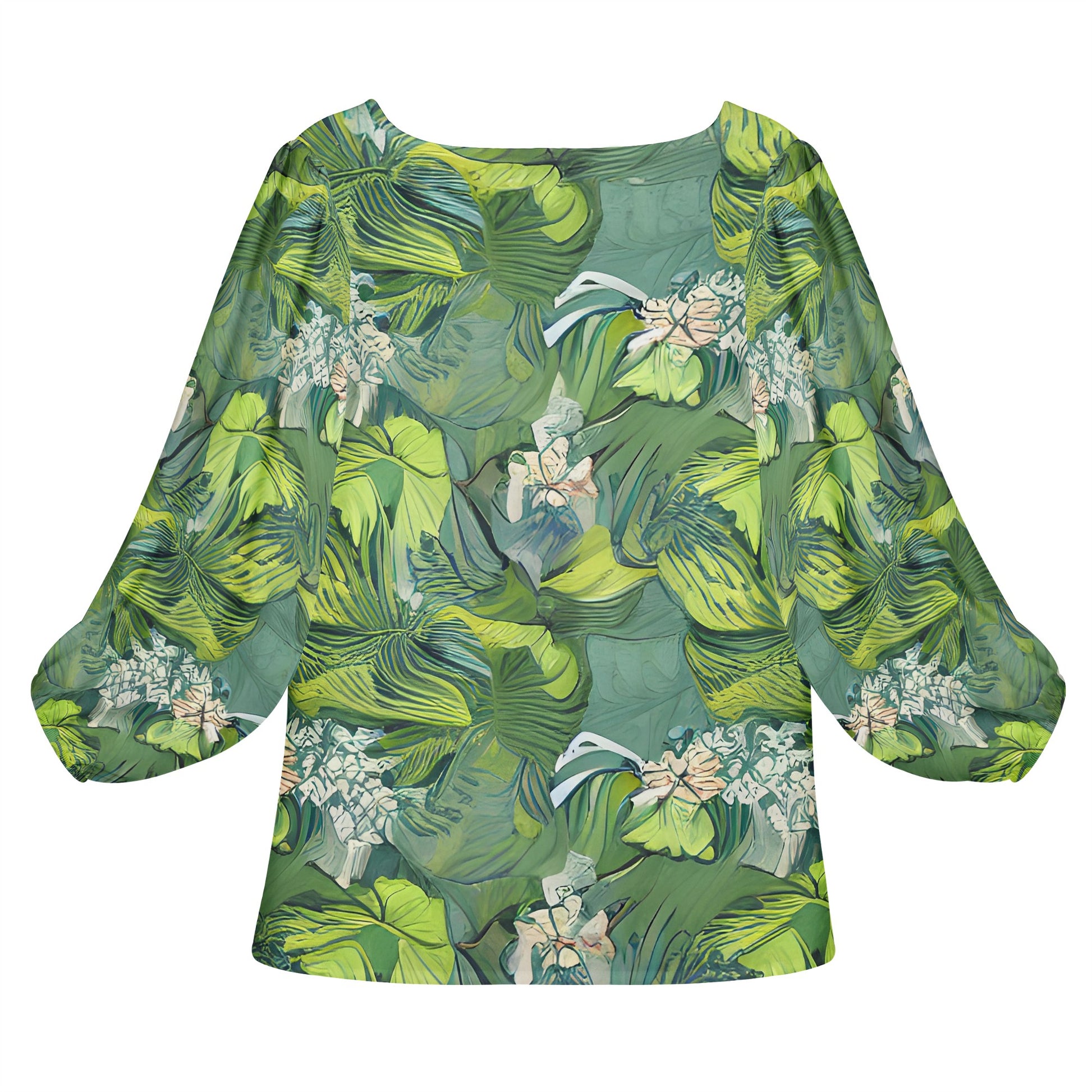 American Lotus Women Long Sleeve Puff Sleeve Blouse - Luxtrini, LLC