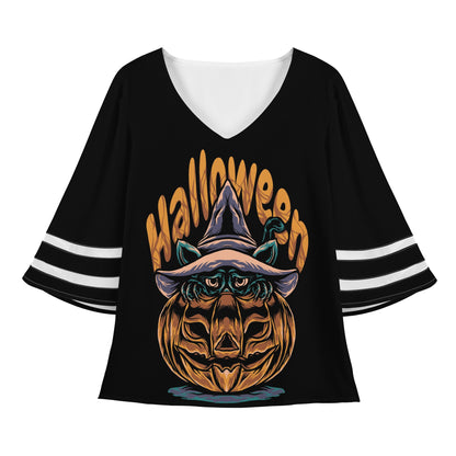 Halloween 2022 Women Puff Sleeve Blouse - Luxtrini, LLC