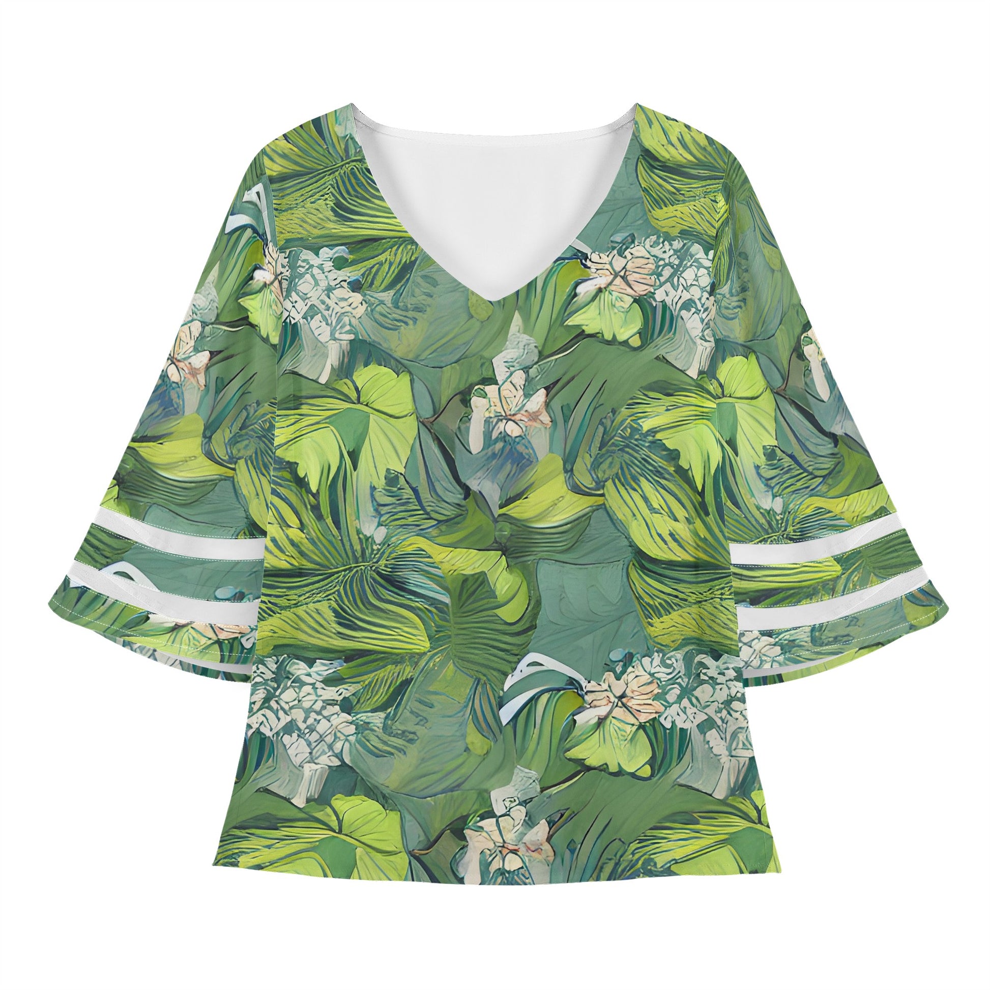 American Lotus Women Puff Sleeve Blouse - Luxtrini, LLC