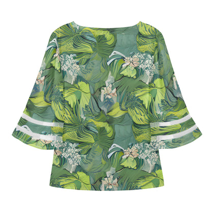 American Lotus Women Puff Sleeve Blouse - Luxtrini, LLC