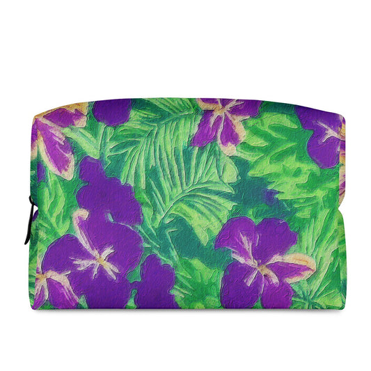 Blue Flag Iris on Green Cosmetic Bags - Luxtrini, LLC