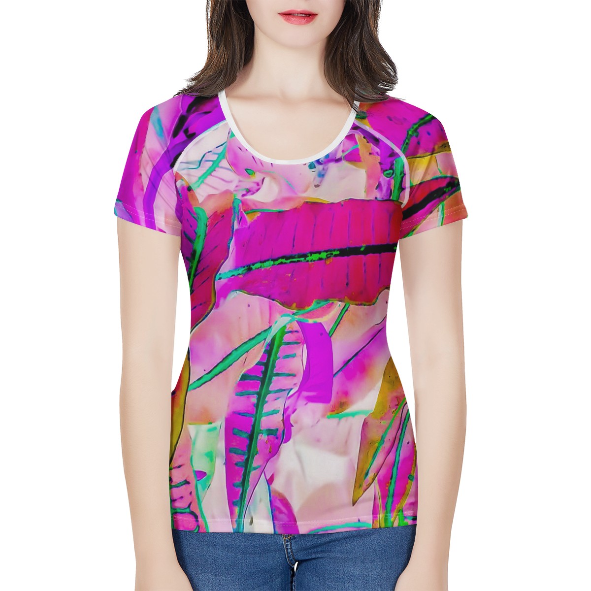 Purple Croton Women's All-Over Print T shirt