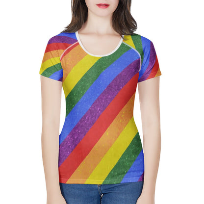 LGBT Pride Motif Pattern Women's All-Over Print T shirt