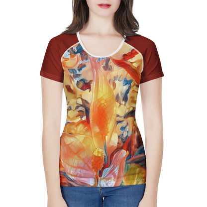 Golden Peace Lily Women's All-Over Print T shirt