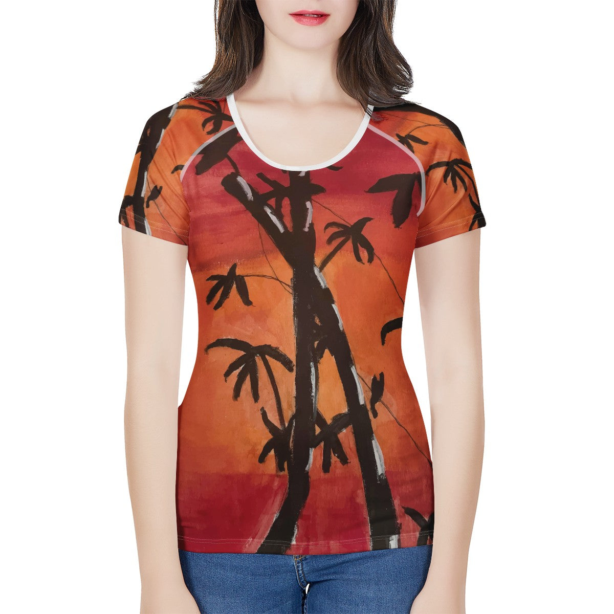 Bamboo at Sunset Women's All-Over Print T shirt