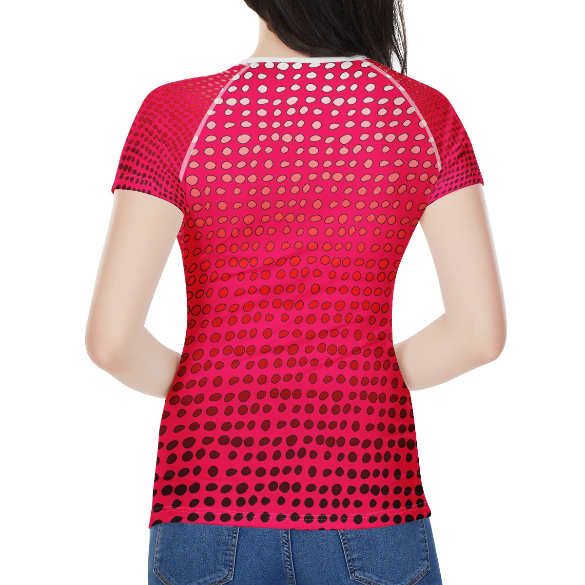 African Mudcloth #7 Red Gradient Women's All-Over Print T shirt