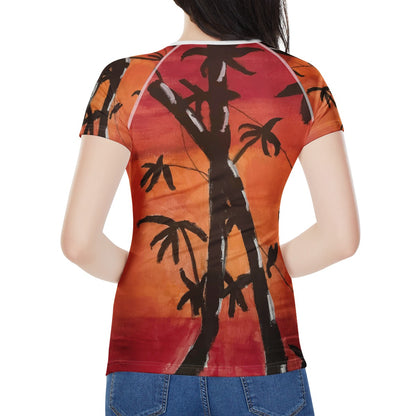 Bamboo at Sunset Women's All-Over Print T shirt