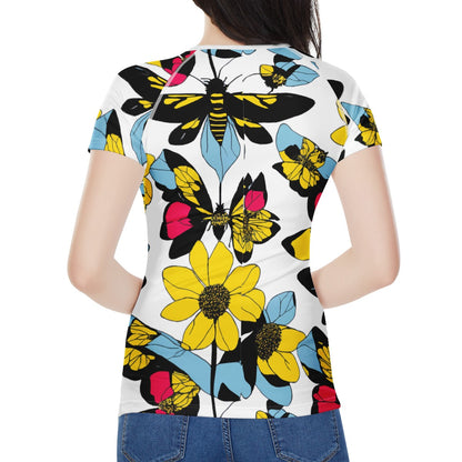 Bees and Sunflowers Women's All-Over Print T shirt