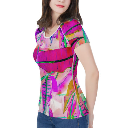 Purple Croton Women's All-Over Print T shirt