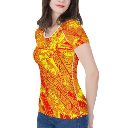 Orange Croton Women's All-Over Print T shirt