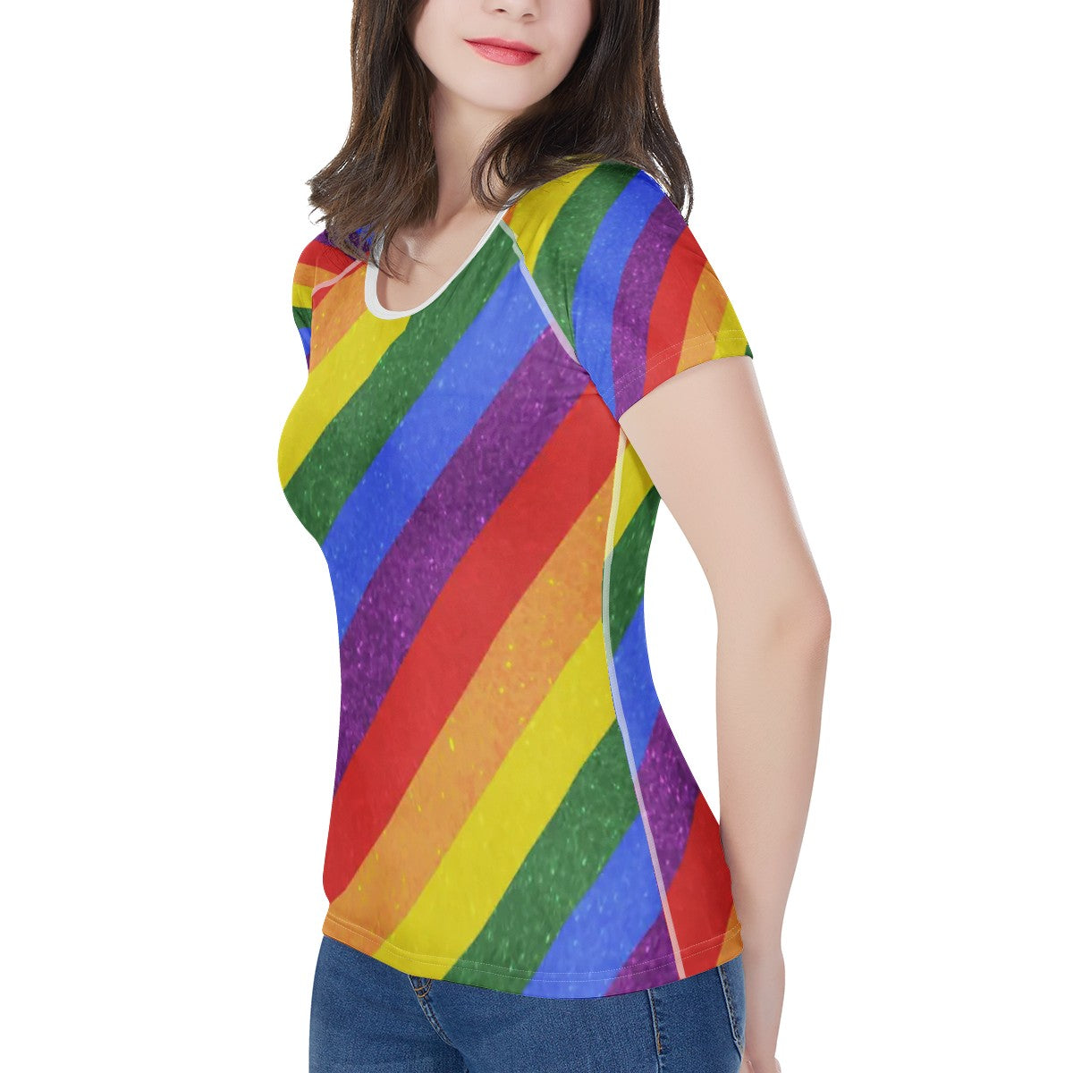 LGBT Pride Motif Pattern Women's All-Over Print T shirt