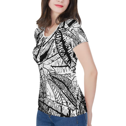 Black and White Croton Women's All-Over Print T shirt