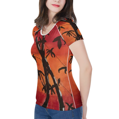 Bamboo at Sunset Women's All-Over Print T shirt