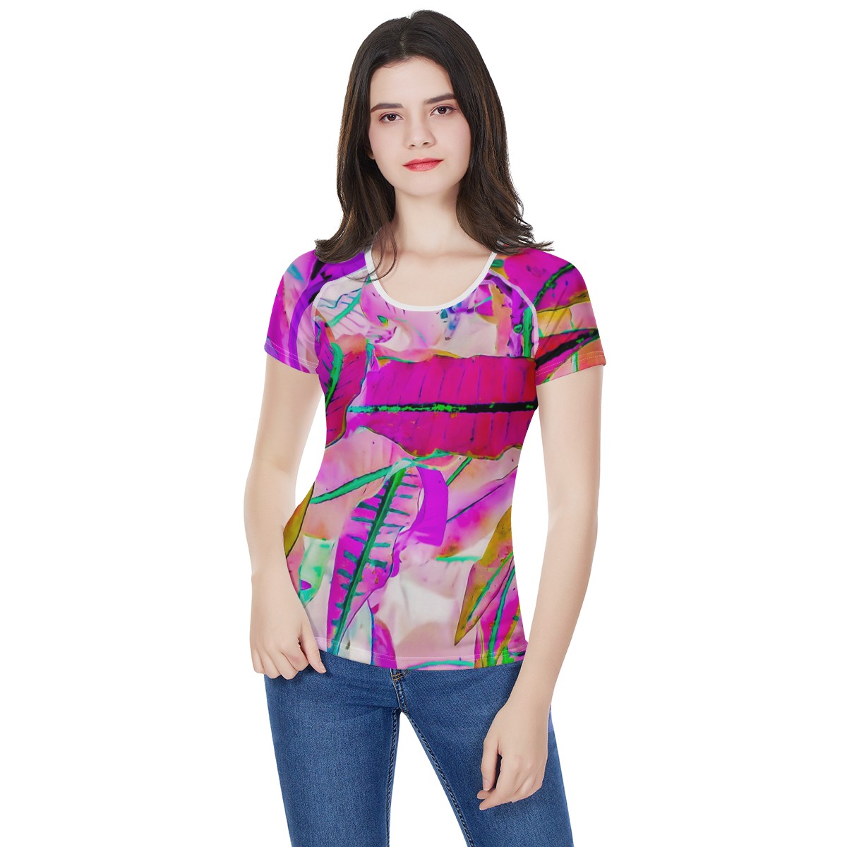 Purple Croton Women's All-Over Print T shirt