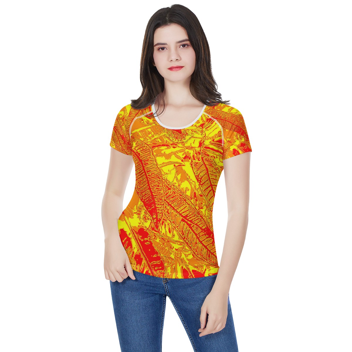 Orange Croton Women's All-Over Print T shirt