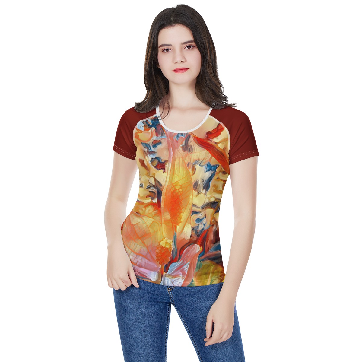 Golden Peace Lily Women's All-Over Print T shirt