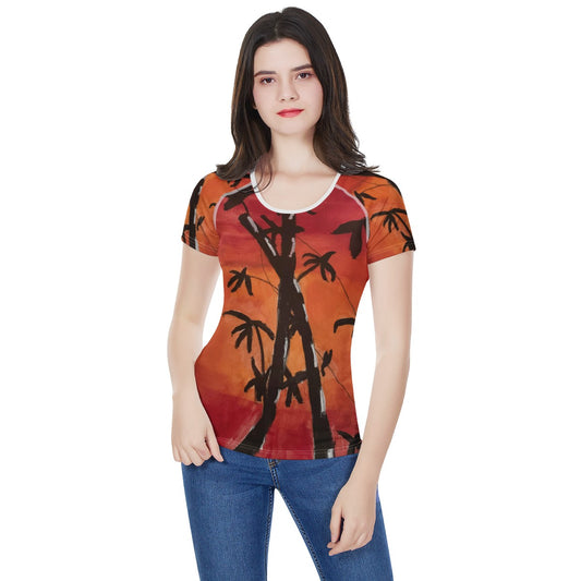 Bamboo at Sunset Women's All-Over Print T shirt