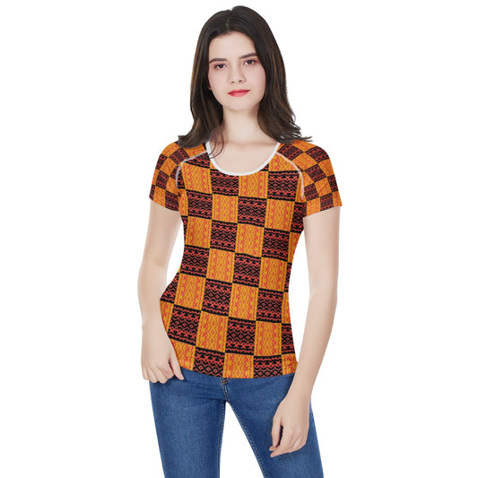 Black and Orange Tribal Design Women's All-Over Print T shirt