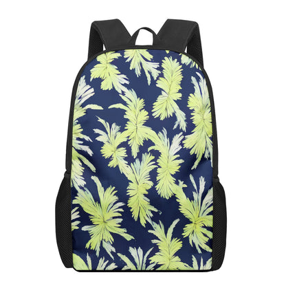 Palm Fronds - Lime Green and Black Kids Black Chain Backpack