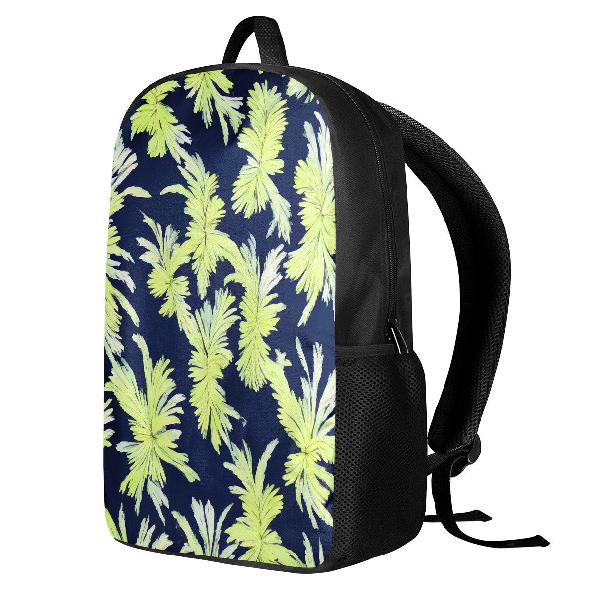 Palm Fronds - Lime Green and Black Kids Black Chain Backpack