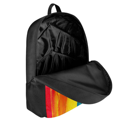 Rainbow Painting Kids Black Chain Backpack