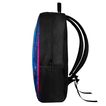 Rainbow Painting Kids Black Chain Backpack