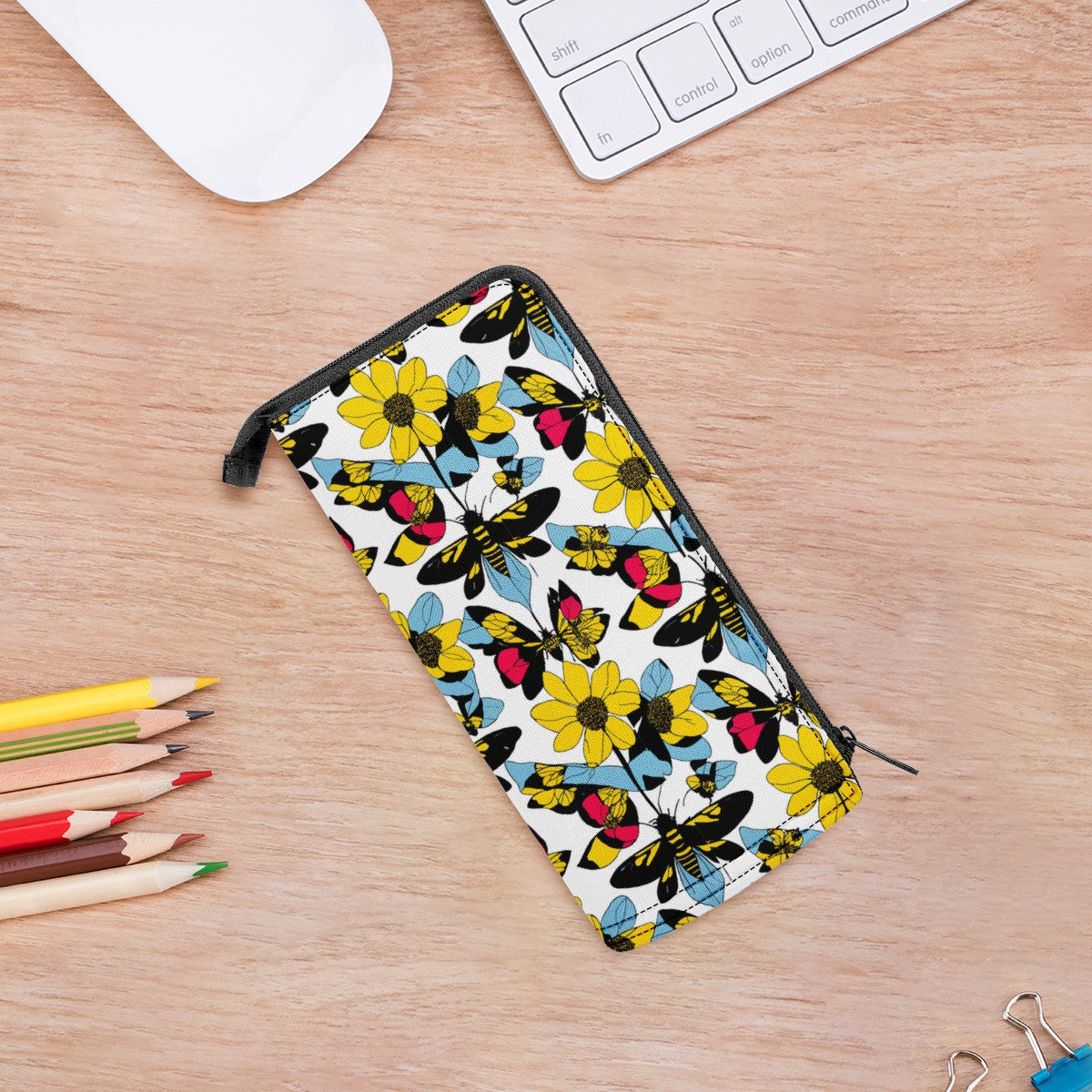 Bees and Sunflowers Pencil Case Universal ONESIZE