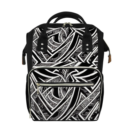 Black and White Polynesian Diaper Bag