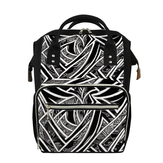 Black and White Polynesian Diaper Bag