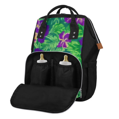 Blue Flag Iris on Green Diaper Bag - Luxtrini, LLC