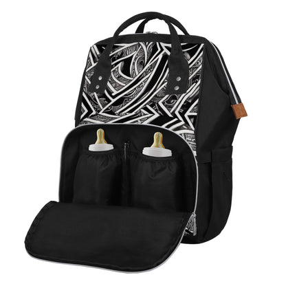 Black and White Polynesian Diaper Bag