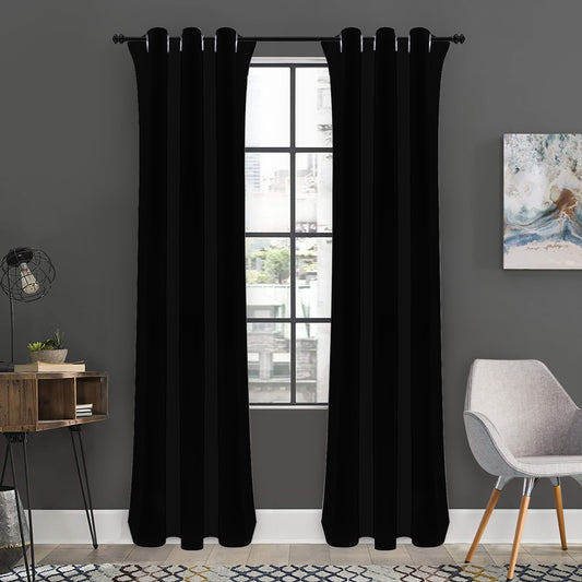 Black Long Curtains | Home Decor