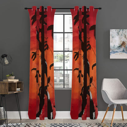 Bamboo at Sunset Long Curtains | Home Decor