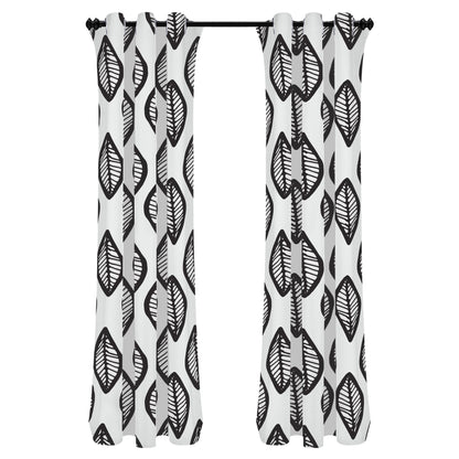 African | Ethnic | Mudcloth | #16 Black and White Long Curtains | Home Decor