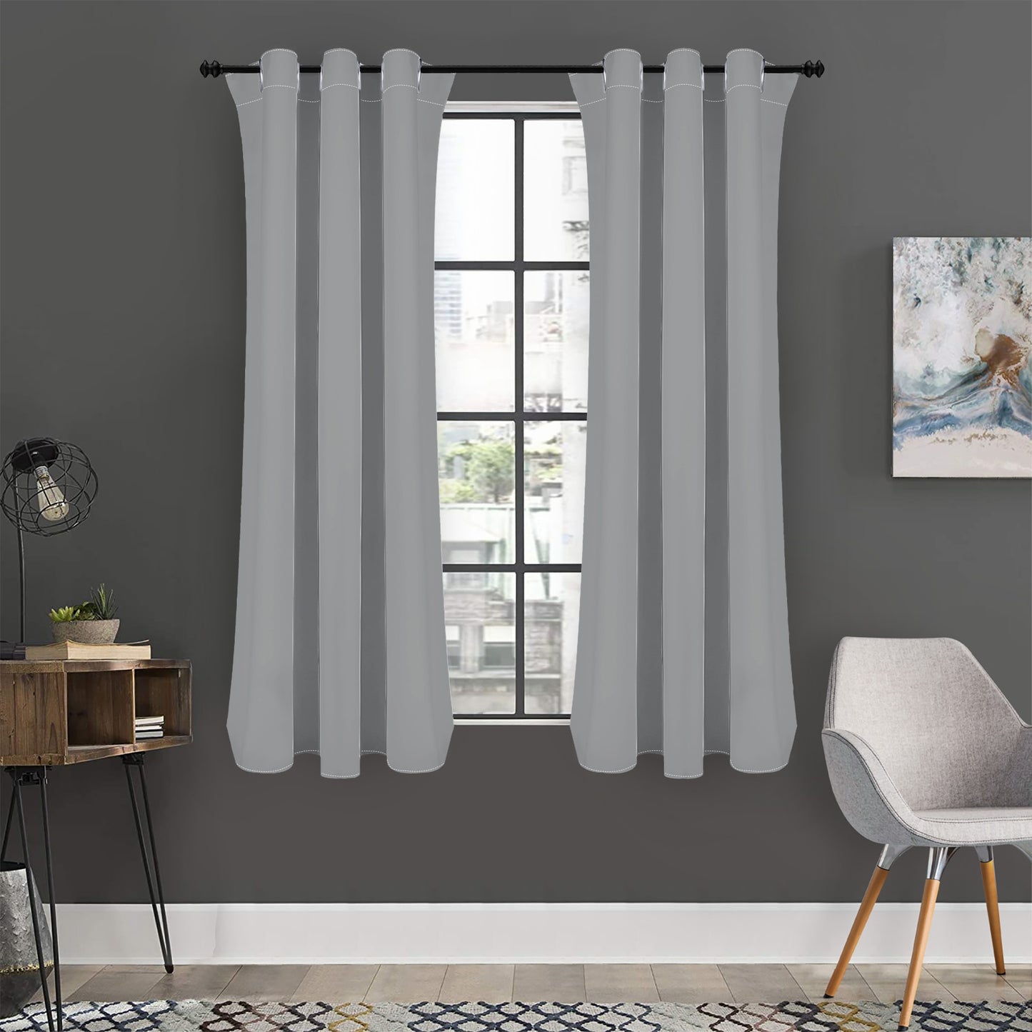 Silver Gray Short Curtains | Home Decor