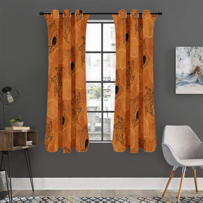 SeaShell Ocean in Orange Short Curtains | Home Decor