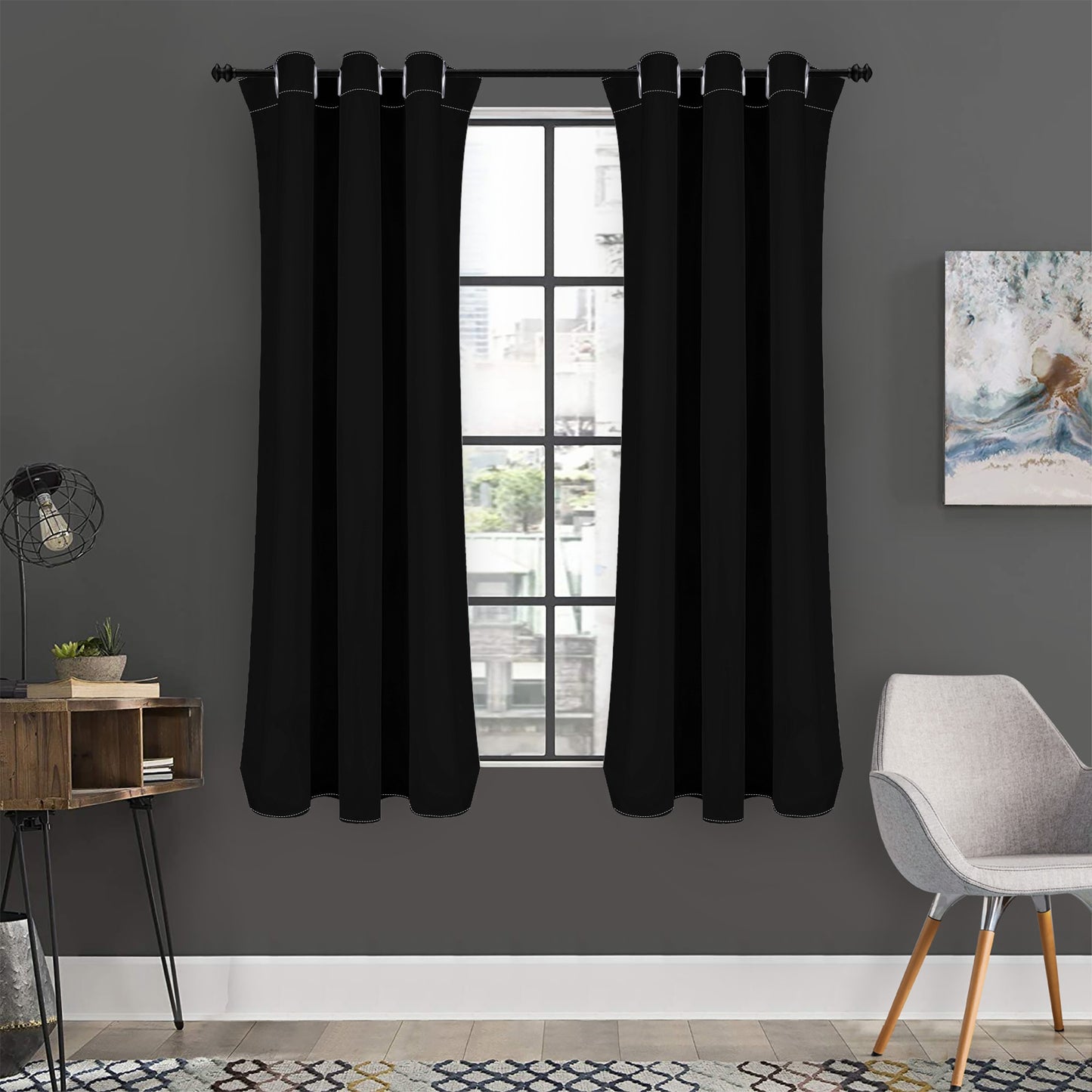 Short Black Curtains | Home Decor